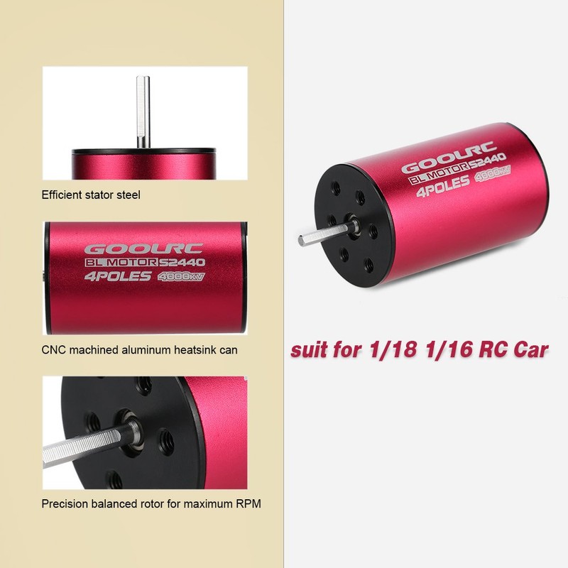GoolRC S2440 4000KV Sensorless Brushless Motor for 1/18 1/16 RC