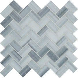 MSI Bergamo Herringbone Polished Marble Tile for Kitchen Backsplash, Wall Tile for Bathroom, Floor Tile, Accent Wall Tile, and Shower Wall Tile