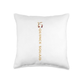Quince and Quinceanera Designs by ASJ 15 Year Old Quince Squad Vertical Quinceanera by ASJ Throw Pillow, 16x16, Multicolor