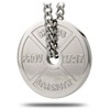 Men's Stainless Steel Weight Plate Necklace - Proverbs 27:17