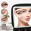 SLUMAZI Travel Makeup Bag with LED Mirror and 10x magnifying