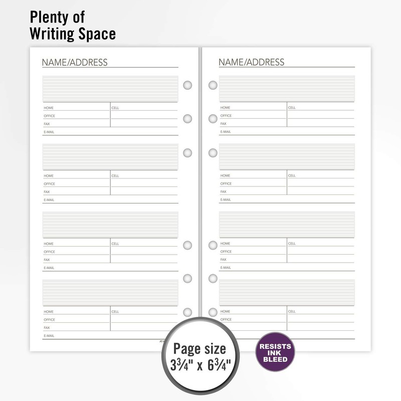 AT-A-GLANCE Day Runner Telephone and Address Pages, Refill, Loose-Leaf, Undated,