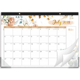 Desk Calendar 2025-2026 – Jul 2025 – Dec 2026, 17" x 12", 18 Months Large Monthly Desk Calendar 2025-2026, Ruled Blocks, Corner Protectors & Hanging Hooks, Tear Off, Best Desktop/Wall Calendar Decoration - Green Leaves