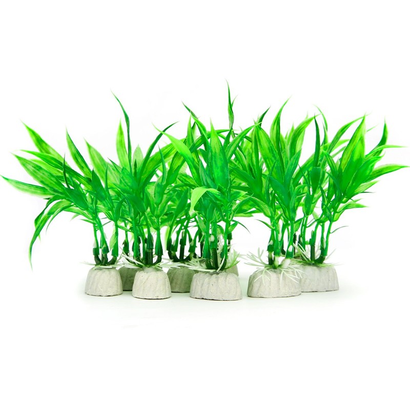 Comsun 10 Pack Artificial Aquarium Plants, Small Size 4 inch