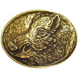 BELTINGER Belt Buckle Wild Boar Head 4.0 cm Buckle Interchangeable Buckle Belt Buckle 40 mm Solid for Hunting Outfit, Old Brass