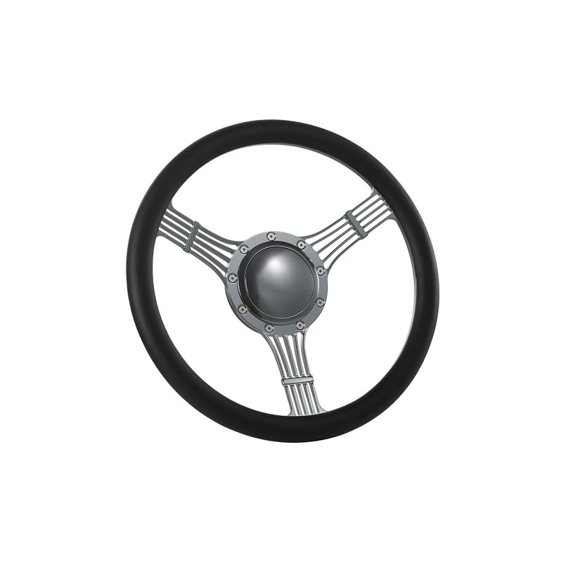 14" Gun Metal Billet Steering Wheel Half Wrap with Horn