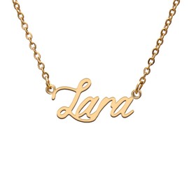 Lara Name Tag Necklaces for Her His Friends Familys Relationship Memory Jewelry Gift