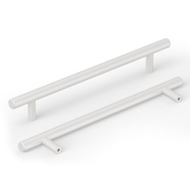 goldenwarm Pack of 15 Handles for Kitchen Cupboards Cabinet Handles White Furniture Handles White Door Handles Kitchen Cabinet Handles Stainless Steel Kitchen Handles 128 mm Hole Spacing Door Handles Cabinet