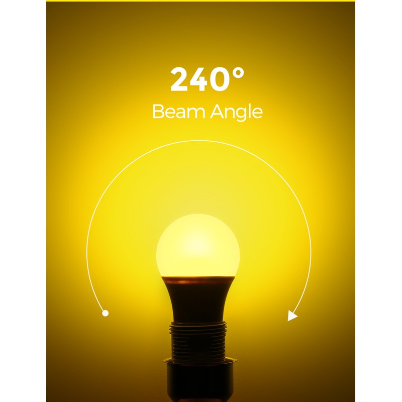 DORESshop Yellow Light Bulbs, Bug Lights for Outside, A19 Bug