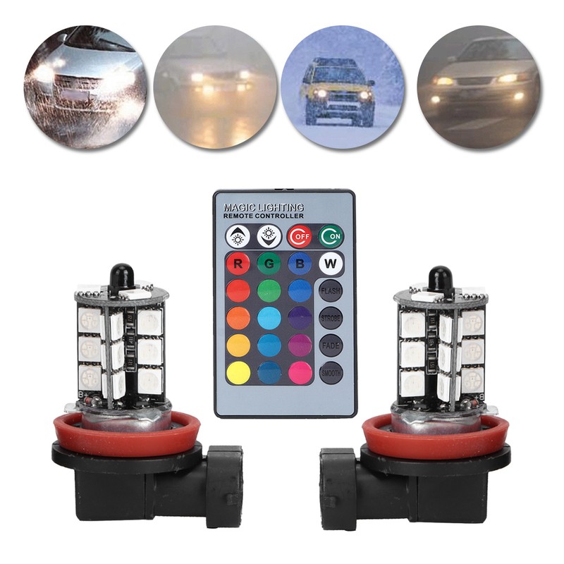Colorful LED Fog Light Strobe Blub with Remote Control 12-24V