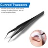 2 Pieces Straight and Curved Tip Tweezers Eyelash Extension Tweezers,