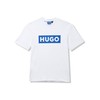 HUGO Logo Stripe Cotton Crew Neck T-Shirt White Salt Large
