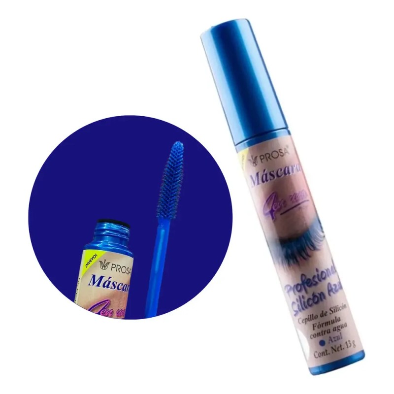 Prosa Rimel 4 En 1 Profesional Silicón Azul Mascara Pestañas
