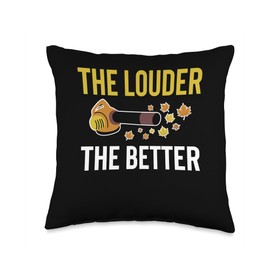 The Louder The Better Leaf Blower Autumn Throw Pillow