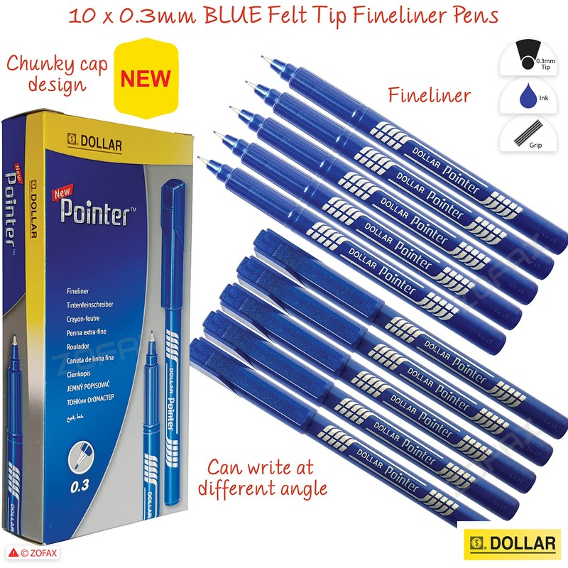 DOLLAR Pointer Fine Line Fineliner Pens Writing Pack Write Sketch