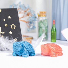 Nupuyai Tortoise Figurine Gemstone Crystal Lucky Charm Reiki Healing Stone Feng Shui Decoration