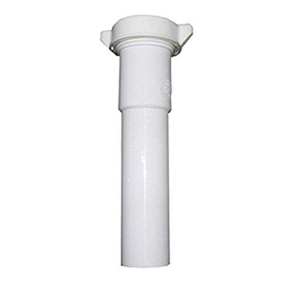 LASCO 03-4341 White Plastic Tubular 1-1/4-Inch by 6-Inch Slip Joint Extension with Nut and Washer