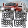 CHUSYYRAY 4PCS 4x6" LED Headlights High/Low H4 Fit For GMC