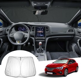 GAFAT Compatible with Renault Megane 4 IV GT RS 2016-2024 Sun Protection Front Windscreen Inside, Megane IV from 2016 onwards Windscreen Parasol Sun Visor Cooling UV Protection