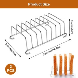 Pack of 2 Toast Racks, Stainless Steel Toast Rack, Toast Rack for Hot Air Fryer, Silver Toast Rack Bread Holder, 8 Slice Grid Toast Holder, Toast Holder for Airfryer for Bread Rack, Dining Room