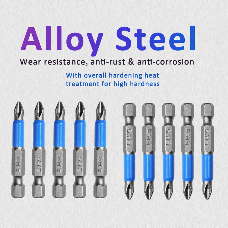 Jiozermi 10 Pcs Magnetic Phillips Screwdriver Bit Set 2 inch