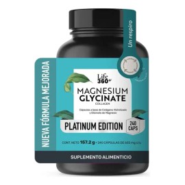 Glicinato de Magnesio 2620 Mg Por Porción 240 Cápsulas Suplemento Alimenticio | LIFE360+