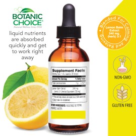 Botanic Choice Lemon Balm Liquid Extract, Alcohol Free, Gluten Free-Traditional Support for Tranquility-Fast Acting 1 Fluid Oz