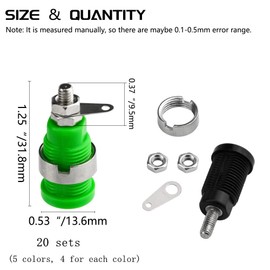WMYCONGCONG 20 PCS Binding Post Banana 4mm Banana Socket Plug with Safety Protection Amplifier Terminal Plug Jack Connector