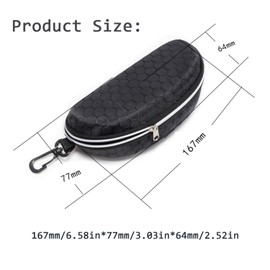 FZSECRIU Glasses Case Hard Case Large 2 Pieces Glasses Case Sunglasses Swimming Glasses Case Hard Case Large Glasses Case with Carabiner Glasses Case Hard (Black and Grey), black silver