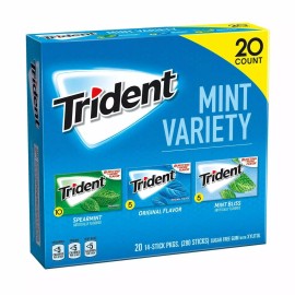 Trident Mint Variety 20 Count Sugar-Free Gum 20 14-stick Pack (280 Sticks) Fresh