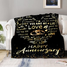 Aimego Wedding Anniversary Blanket Gifts for Women Wife from Husband Christmas Romantic Valentines Mothers Day Bedroom Living Room Decor Soft Cozy Bed Couch Blanket 50"x60"