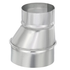 PATIKIL 4" to 3" Eccentric Duct Reducer, 1Pcs Galvanized Iron Ducting Connector Round Air Duct Adapter Pipe Fitting for Vent Inline Ventilation Bathroom Kitchen