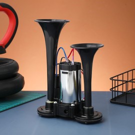 Gatuida Dual Trumpet Car Air Horn 12v Electric Pump Horn for Trucks Pickup Loud Sound