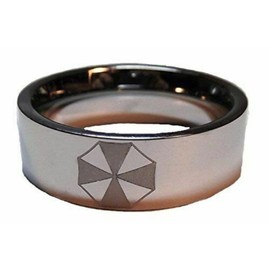 Resident Evil Umbrella Logo Silvertone Stainless Steel Finger Ring (11)