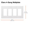 Lutron Claro Light Switch Cover Plate, 4 Gang Wallplate, for