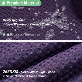 Dynamene Purple Fabric Shower Curtain - Waffle Textured Heavy Duty Cloth Shower Curtains for Bathroom, 256GSM Hotel Spa Luxury Weighted Polyester Bath Curtain Set with 12 Plastic Hooks(72Wx72H,Purple)