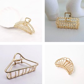 Thick Hair Gold Claw Clips for Women, Strong Grip for All Hair Types Thin and Thick Hair, Hair Accessories