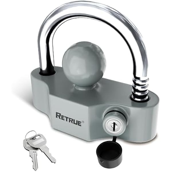 RETRUE Heavy-Duty Universal Coupler Lock Trailer Locks Ball Hitch Trailer