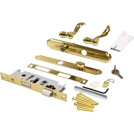 Larson Certified Storm Door Revere Mortise Brass Handle Set, Storm Door Handle Replacement with Keyed Deadbolt