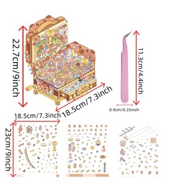 6 Set 3D Stickers Scene Fun DIY 3D House Stickers for Kids MakeYour Own Mini Ski Resort,Museum,Magic House,Amusement Park,Circus Troup Therapy for Adult Relief Stress Pass The Time