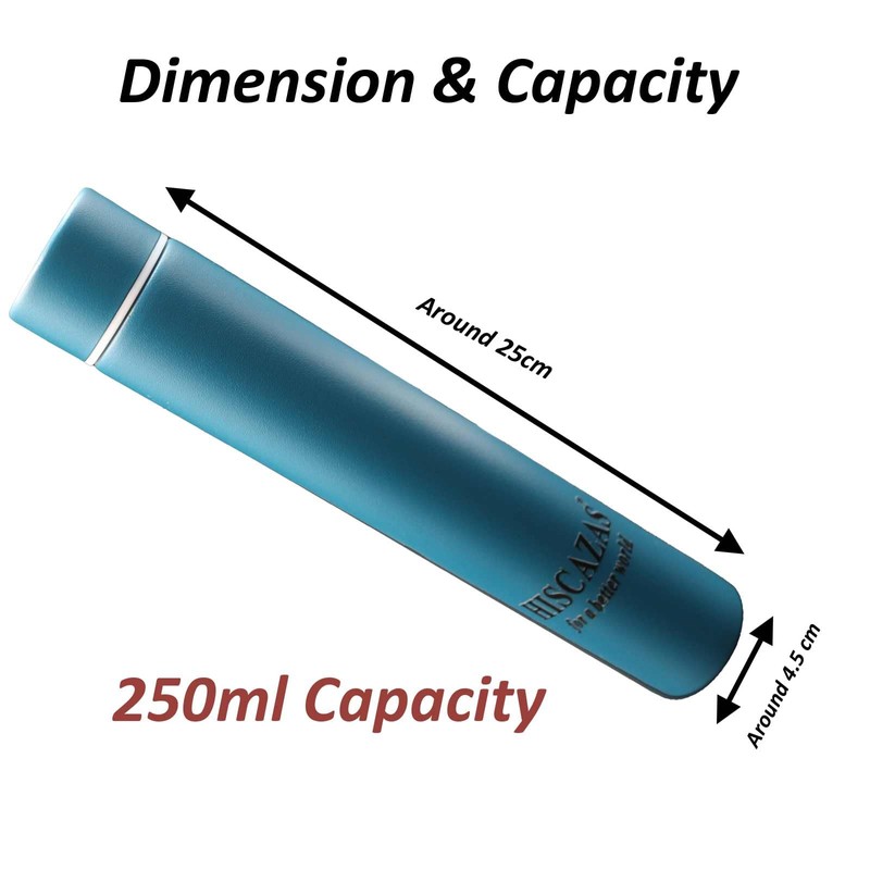 Thermos Flask Slim Long Water Bottle Dopper Stainless Steel 250