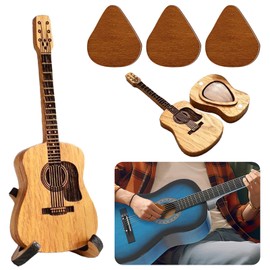 Homefantasy Guitar Wooden Pick Box, Unique Guitar Picks, Guitar Picks, Wooden Plectrum, Wooden Guitar Picks, Wooden Pick Box for Acoustic Guitar, Bass Ukuleles, Lovers