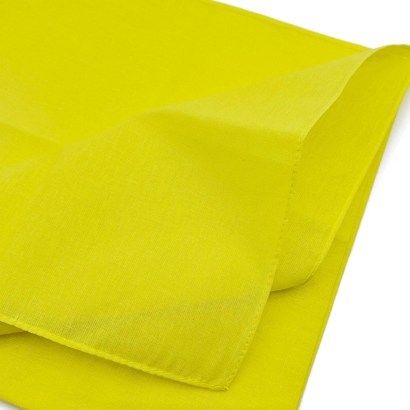 Trifong Bandana, Yellow, 100% Cotton, Plain, Handkerchief, Triangle, Adult, Stylish,