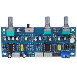 Preamp Board 2.1 Channel Subwoofer Pre‑Amp Low Pass Filter Amplifier Circuit Board Tone Control Board with Independent Interfaces for Full Frequency and Bass Output Signals