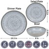 Melamine Dinnerware Sets 12 PCS - Service for 4 Plates