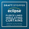 ECLIPSE DraftStopper Room Darkening Curtains for Bedroom - Summit Solid