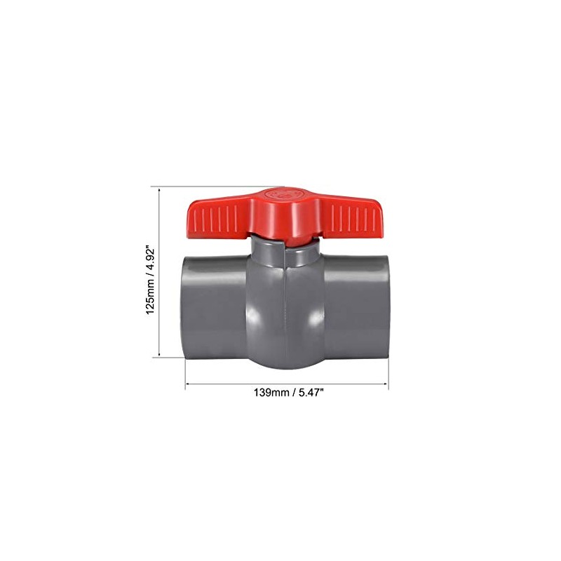 sourcing map PVC Ball Valve Supply Pipe Knob Thread Ends