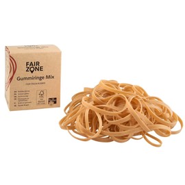 FAIR ZONE - Rubber Rings Mix of Natural Rubber | 70 g Set with 4 Sizes | Environmentally Friendly & Plastic-Free | FSC Certified, Natural, Rubber