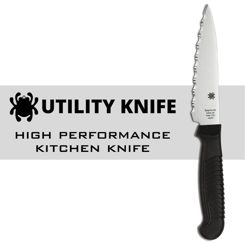 Spyderco Lightweight Kitchen Utility Knife with 4.5" MBS-26 Stainless Steel