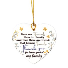 Best Friends Christmas Keepsake Ornament for Women - Birthday Heart Friendship Gift - BFF Hanging Thank You for Being Part of My Family